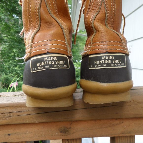 Vintage LL Bean Maine Hunting Boots Brown Leather size 8 Narrow - Picture 5 of 11